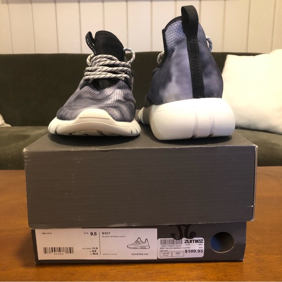 Cu4tro Bolt: Black Marble Knit Men’s athletic shoe w/ box - Picture 3 of 11